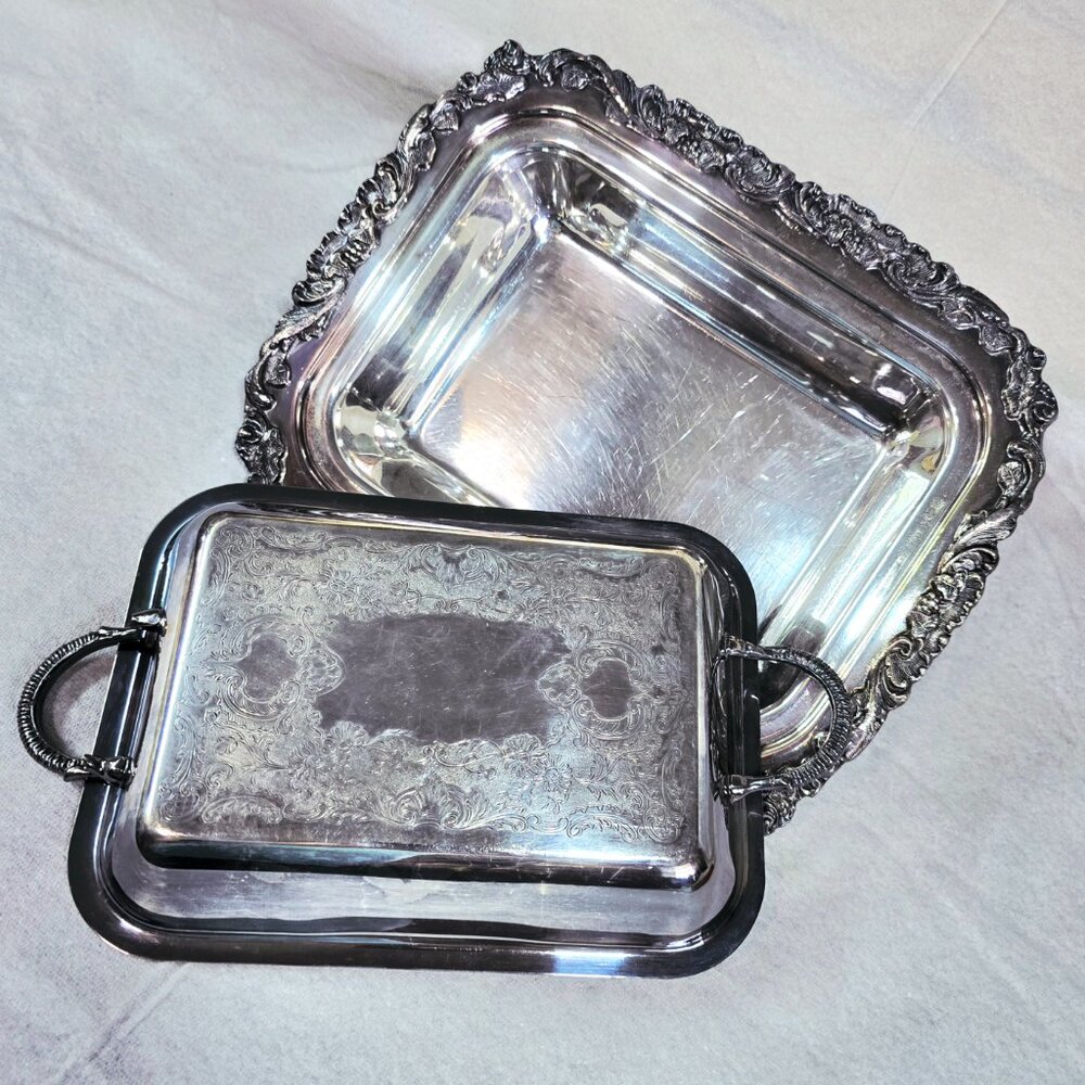 International Silver Co Old English Reproduction #42 Covered Entrée Server Tray